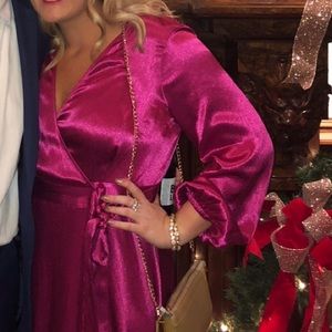 Nine West Midi Fuchsia Pink Dress